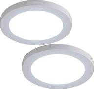🔆 finxin led flush mount ceiling light 12w/18w for closets, kitchens, stairwells, basements, bedrooms, washrooms - cool white, milk white round lighting fixture - (2 pack, 12w) - 6000k logo