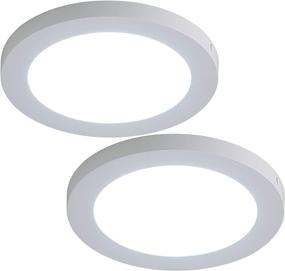 img 2 attached to 🔆 FINXIN LED Flush Mount Ceiling Light 12W/18W for Closets, Kitchens, Stairwells, Basements, Bedrooms, Washrooms - Cool White, Milk White Round Lighting Fixture - (2 Pack, 12W) - 6000K