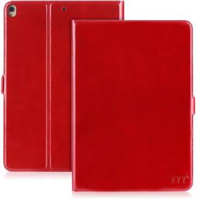 img 4 attached to FYY Handmade Genuine Leather Case for 2019 iPad Air 3 10.5/2017 iPad Pro 10.5 - Wine Red with Kickstand Function