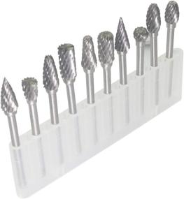 img 2 attached to 🔪 10pcs Double Cut 1/8in Shank Tungsten Carbide Rotary Burr Set for Dremel - Carving Experts