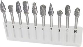 img 4 attached to 🔪 10pcs Double Cut 1/8in Shank Tungsten Carbide Rotary Burr Set for Dremel - Carving Experts