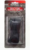 🔌 25' ft feet black 4-conductor phone telephone extension cord cable with rj-11/rj-14 plugs - reliable communication extension wire by radioshack logo