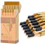 🌿 premium bamboo toothbrush bundle: 12 individual packs of all-natural organic waveform toothbrushes with charcoal infused bpa free medium bristles for teeth whitening - biodegradable, eco-friendly, vegan, by kooler-things logo