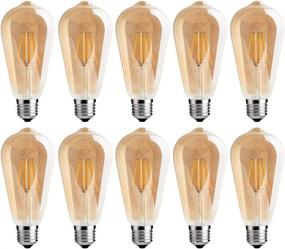 img 4 attached to 💡 Enhance Your Space with Dimmable Antique Base Vintage Filament Bulb, 10 Inch