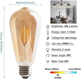 img 3 attached to 💡 Enhance Your Space with Dimmable Antique Base Vintage Filament Bulb, 10 Inch
