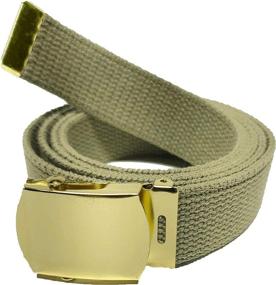 img 1 attached to 👖 Cotton Military Belt with Black Chrome Buckle - Accessories for Boys