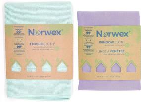 img 2 attached to 🧽 Norwex Basic Package: Microfiber Glass & Window Cleaning Cloth, Household Enviro Dusting Cloth - Assorted Colors