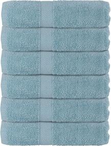 img 3 attached to 🛀 Green Lifestyle: Canal Blue 6 Pack Luxurious 500 GSM 100% Ring Spun Cotton Bath Towels Set – Highly Absorbent, Super Soft, Quick Dry Spa Quality Towels