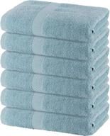 🛀 green lifestyle: canal blue 6 pack luxurious 500 gsm 100% ring spun cotton bath towels set – highly absorbent, super soft, quick dry spa quality towels logo
