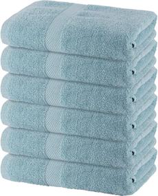 img 4 attached to 🛀 Green Lifestyle: Canal Blue 6 Pack Luxurious 500 GSM 100% Ring Spun Cotton Bath Towels Set – Highly Absorbent, Super Soft, Quick Dry Spa Quality Towels