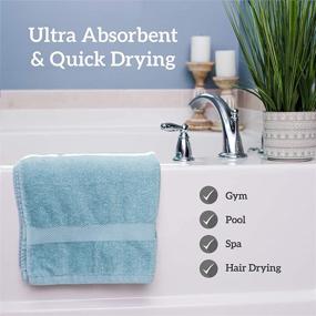 img 2 attached to 🛀 Green Lifestyle: Canal Blue 6 Pack Luxurious 500 GSM 100% Ring Spun Cotton Bath Towels Set – Highly Absorbent, Super Soft, Quick Dry Spa Quality Towels