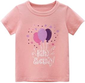 img 3 attached to Adorable TABNIX Toddler Little Girls’ Short Sleeve T-Shirts: 4-Pack Graphic Cotton Tops for Size 2-7 Years