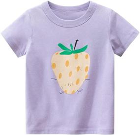 img 1 attached to Adorable TABNIX Toddler Little Girls’ Short Sleeve T-Shirts: 4-Pack Graphic Cotton Tops for Size 2-7 Years