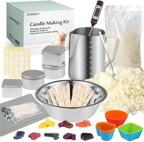 img 4 attached to 🕯️ Sntieecr 145 PCS Candle Making Kit: DIY Candle Craft with Wax Dye, Soy Wax, Stainless Steel Bowl, Wick, Tin, and Thermometer - Ultimate Candle Making Supplies