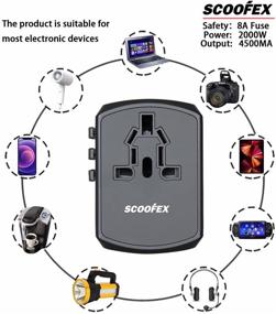 img 1 attached to Универсальный адаптер для путешествий с 4 USB-портами для США 🌍 EU UK AUS - эффективный международный преобразователь розетки и зарядное устройство для стены.