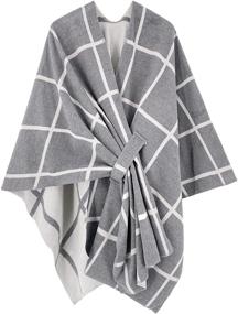 img 4 attached to Women Poncho Shawl Cardigan Elegant Women's Accessories and Scarves & Wraps
