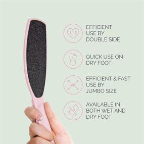 img 1 attached to 🦶 F3 Systems Wide Emery Foot File: Double-Sided Colossal File for Cracked Heels & Callus Removal - Pink Foot Scrubber for Men & Women