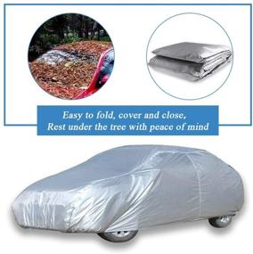 img 3 attached to ECCPP Universal Fit Waterproof Car Cover - 210 Inch Long, Silver Grey - All Weather Protection, 100% Breathable, Frost Resistant - Premium Polyester Material - 1 Year Warranty