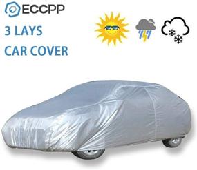 img 4 attached to ECCPP Universal Fit Waterproof Car Cover - 210 Inch Long, Silver Grey - All Weather Protection, 100% Breathable, Frost Resistant - Premium Polyester Material - 1 Year Warranty