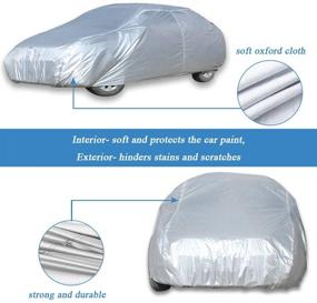 img 2 attached to ECCPP Universal Fit Waterproof Car Cover - 210 Inch Long, Silver Grey - All Weather Protection, 100% Breathable, Frost Resistant - Premium Polyester Material - 1 Year Warranty