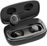 upgraded m30 plus wireless earbuds 5.0 - 100 hours playtime, usb-c quick charge case, strong bass bluetooth earphones, ipx8 waterproof, touch control, mono & twin modes, built-in mic, powerbank logo