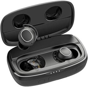 img 4 attached to Upgraded M30 Plus Wireless Earbuds 5.0 - 100 Hours Playtime, USB-C Quick Charge Case, Strong Bass Bluetooth Earphones, IPX8 Waterproof, Touch Control, Mono & Twin Modes, Built-in Mic, Powerbank