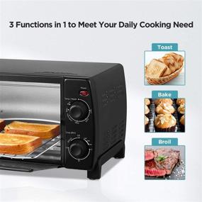 img 2 attached to 🍞 COMFEE Countertop Toaster Oven, 4-Slice Compact Size, Timer-Bake-Broil-Toast Setting, 1000W, Black (CFO-BB101)