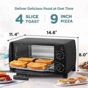 img 3 attached to 🍞 COMFEE Countertop Toaster Oven, 4-Slice Compact Size, Timer-Bake-Broil-Toast Setting, 1000W, Black (CFO-BB101)