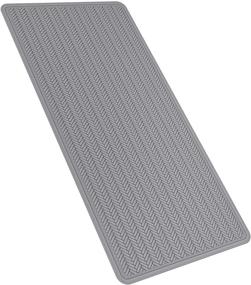 img 4 attached to OTHWAY Non-Slip Bathtub Mat - Extra Long 36x17 inches, Rubber Bath Tub Shower Mat, Soft Bath Mat for Bathroom Tub with 332 Strong Suction Cups, XL Bathtub Mat - Durable and Machine Washable (Grey)