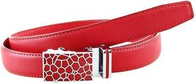 img 3 attached to 👩 BPstar Women's Ratchet Leather Belt with Adjustable Sliding Buckle - Perfect for Dress/Jeans