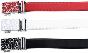 img 1 attached to 👩 BPstar Women's Ratchet Leather Belt with Adjustable Sliding Buckle - Perfect for Dress/Jeans