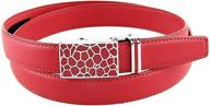 👩 bpstar women's ratchet leather belt with adjustable sliding buckle - perfect for dress/jeans logo