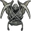 dangerous motorcycle embroidered applique rr iron grim reap logo