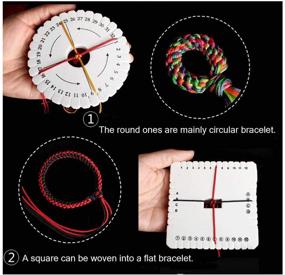 img 1 attached to 📿 4Pcs Comidox DIY Handmade Bracelet Braided Weaving Board: Round Square Kumihimo Beading Cord Disc Disk Braiding Plate