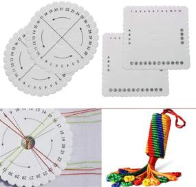 img 4 attached to 📿 4Pcs Comidox DIY Handmade Bracelet Braided Weaving Board: Round Square Kumihimo Beading Cord Disc Disk Braiding Plate