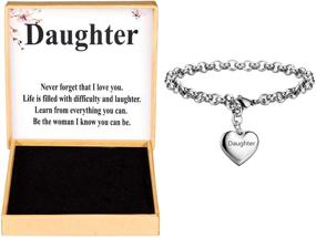 img 4 attached to SANNYRA Mother-Daughter Stainless Steel Heart Charm Bracelets: Thoughtful Birthday Gifts for Women