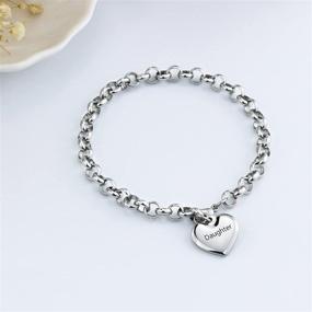 img 2 attached to SANNYRA Mother-Daughter Stainless Steel Heart Charm Bracelets: Thoughtful Birthday Gifts for Women