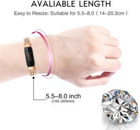 img 3 attached to Dazzle in Style: Luxe Fitness Tracker Diamond Crystal Stainless Metal Replacement Band for Fitbit Luxe