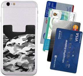 img 3 attached to 📱 Camouflage Cell Phone Card Holder: Stylish Stick-On Wallet for Android and Smartphones