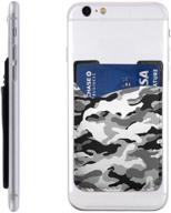 📱 camouflage cell phone card holder: stylish stick-on wallet for android and smartphones logo