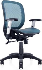 img 4 attached to ⚙️ Ergomax Fully Meshed Blue Office Chair: Ultimate Ergonomic Comfort with Height Adjustment & Armrests (42 Inch Max)