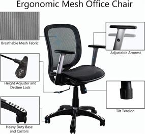 img 2 attached to ⚙️ Ergomax Fully Meshed Blue Office Chair: Ultimate Ergonomic Comfort with Height Adjustment & Armrests (42 Inch Max)