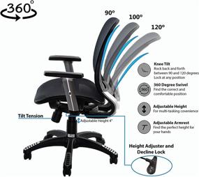 img 1 attached to ⚙️ Ergomax Fully Meshed Blue Office Chair: Ultimate Ergonomic Comfort with Height Adjustment & Armrests (42 Inch Max)