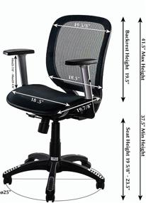 img 3 attached to ⚙️ Ergomax Fully Meshed Blue Office Chair: Ultimate Ergonomic Comfort with Height Adjustment & Armrests (42 Inch Max)