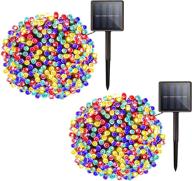 🎄 enhance your outdoor décor: multicolor solar christmas string lights - 2 pack 72ft 200 led 8 modes, waterproof fairy lights for garden, patio, fence, holiday, party, balcony and christmas decorations логотип