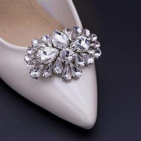 img 3 attached to 👠 2Pcs Crystal Rhinestones Shoe Clips - Ruihfas Bling Bling Decorations for Women - Ideal for Wedding Party Prom - Size: 1.57×2.44inch