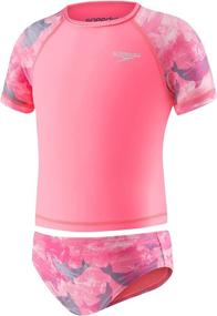 img 2 attached to Discontinued: Speedo Girls' UV Swim 🚫 Shirt Short Sleeve Rashguard Set - Limited Stock!