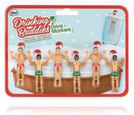 🍹 npw drinking buddies cocktail/wine drink markers: 6-count holiday set for fun and festive drinks! logo