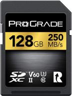 💯 prograde digital sd uhs-ii 128gb card v60: boost your workflow with lightning-fast write and read speeds – ideal for vloggers, filmmakers, photographers, and content curators logo