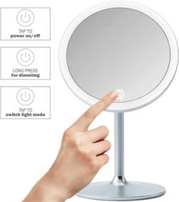 img 2 attached to 💡 360 Degree Swivel LED Lighted Makeup Mirror with 5X Magnification - Continuous Ring Light for Illumination. Collapsible Travel Vanity Mirror with Lights, Portable Make Up Mirrors